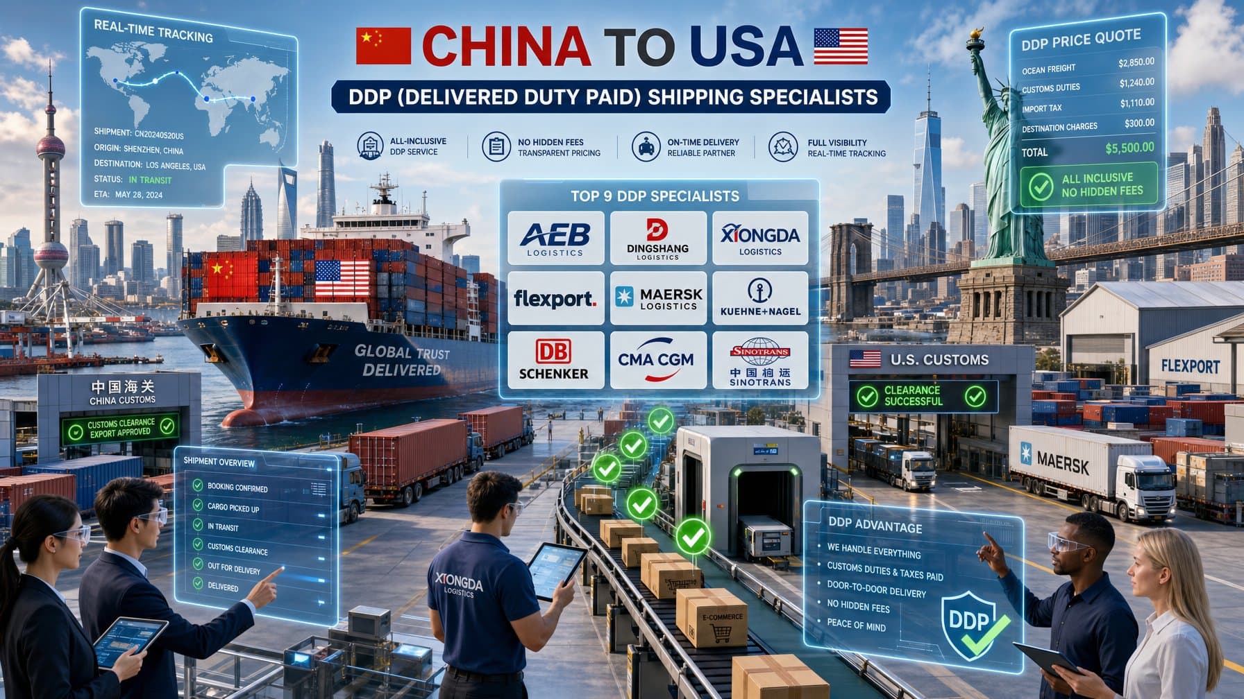China to USA Freight Forwarders: Top 9 DDP Specialists Ranked by Service Quality and Quote Transparency