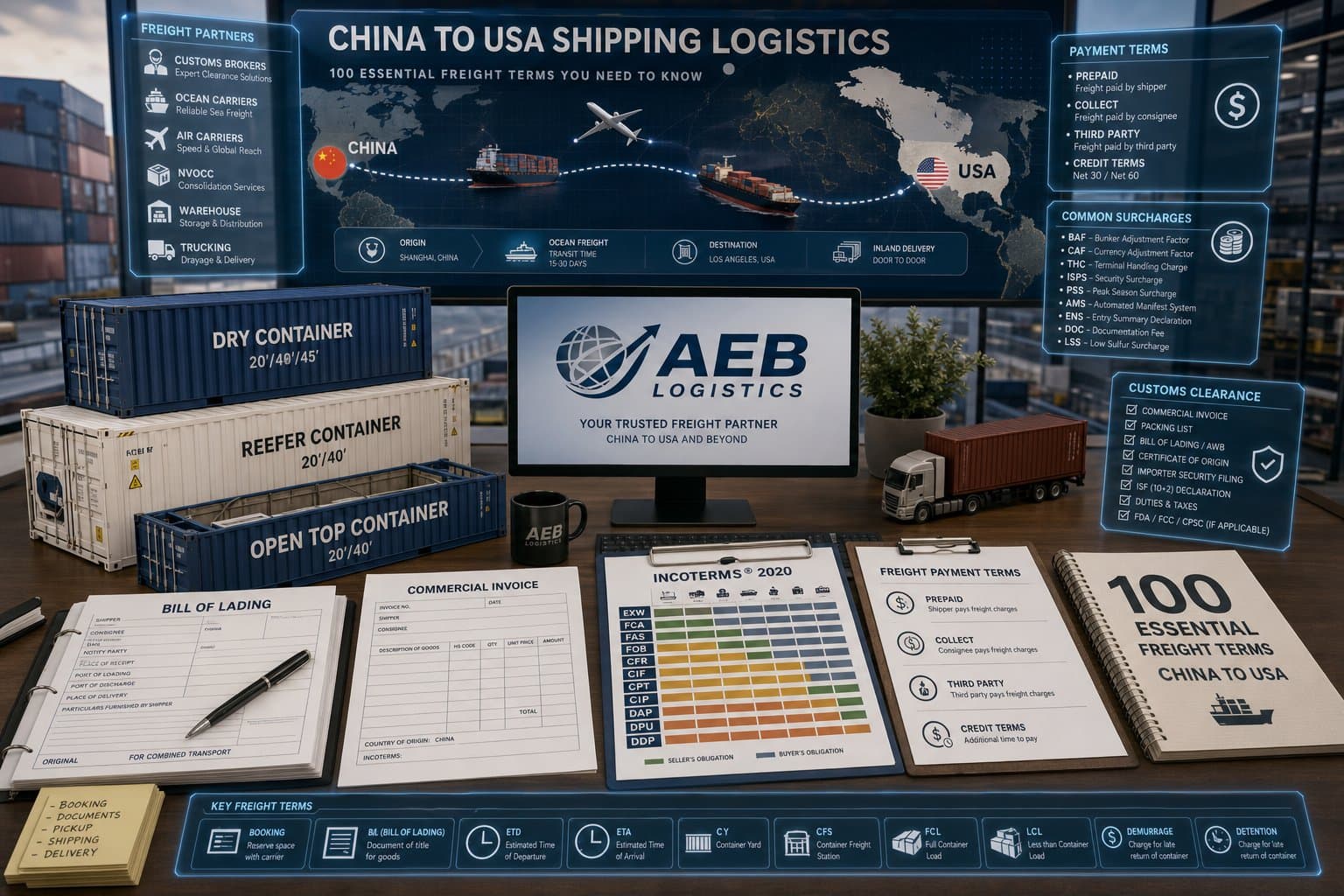 Freight Glossary China to USA Shipping: 100 Essential Terms for International Logistics