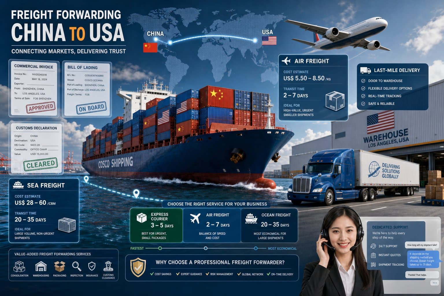 Freight Forwarding China to USA: Best China to USA Freight Forwarders for New Importers