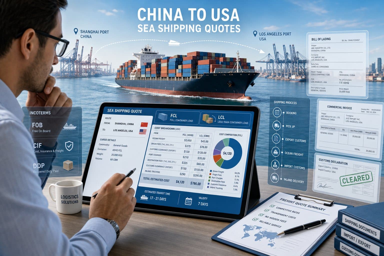 Sea Shipping Quotes China to USA: Complete Cost & Process Guide