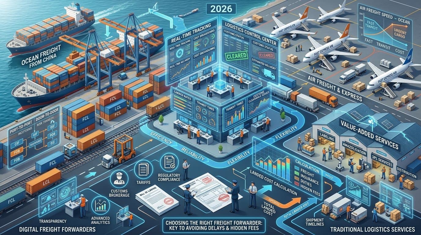 China to USA Freight Forwarders: 2026 Comparison, Costs, and Best Services